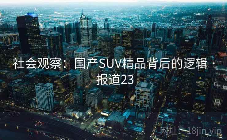 社会观察：国产SUV精品背后的逻辑 · 报道23